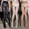 Sokken kousen sexy dame pantyhose glanzende nylon panty's lange kous jacquard stiefvoet naad kousen lingerie bling open kousensocks