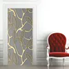 Simulación de hojas doradas Pegatinas de puerta de bricolaje decoración de la pared de la pared del hogar Arte de la cocina Mural Peel Stick PVC PVC FLOWPAY 220628