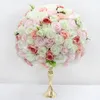 Flores decorativas grinaldas de luxo personalizado grande 3/4 Artificial Flower Ball Rose Bouquet Arranjo para a mesa de casamento CENTERPIEDS ROAD L