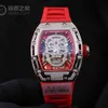 Montres Montre-bracelet Designer De Luxe Hommes Mécanique Montres Richa Milles Montre-Bracelet Plein Diamant Montre avec Evil Skull Grand Cadran Mens Top Te