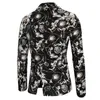 Fashion Men Floral Printing Blazer Slim Party Single Breasted Suit Jacket Long Sleeve Coat 220801