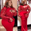 2022 Plus Size Arabic Aso Ebi Red Luxurious Jumpsuits Prom Dresses Beaded Crystals Evening Formal Party Second Reception Birthday Engagement Gowns Dress ZJ777