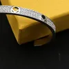 Designer Mode Armband Voor Heren Vrouwen Volledige Diamant Gouden Letters F Armbanden Geschenken Dames Luxe Liefde Armbanden Hiphop Sieraden