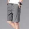 Summer Men S Sports Shorts Solid Color Straight Mönster Löst Typ Elastisk midja dragskovaru joggingbyxor 220621