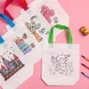 DIY Graffiti-tas met markeringen Handgemaakt schilderen Niet-geweven tas voor kinderkunstvaartuigen kleurvulling tekenen speelgoed