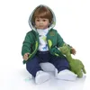 NPK 60 см высокого качества Reborn Toddler Boy Doll в платье с капюшоном Bebe 6-9 месяцев настоящего ребенка размером 220505