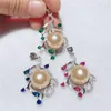 Pendant Necklaces Nlay Zircon 12-13MM Natural Edison Pearl Tibetan Silver Women Gift With Chain NecklacePendant