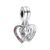 Authentique 925 STERLING Silver Bead Heart House Happy Place Charm Famille Infinity Charms Puzzle Pizzle Coeurs Perles Splitables Fit