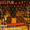 Net LED String Lights 8Modes 220V 1.5x1.5m 3X2M Festival Décoration De Noël Année Fête De Mariage Étanche 220809