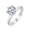 Moissanite Stone 2Solitaire Engement Ring Gioielli da sposa Sterling Sier Anelli di promessa