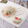 Cute Strawberry Carrot Decor Children's Straw Hat Summer Girl Travel All-Matching Outdoor Beach Sun Protection Cap Hat Bag Suit