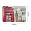 Tapis Vintage London Call Box Paillasson Bienvenue Salle de bain douce Salon Tapis de sol Tapis de maison Drapeau britannique Coussin de pied anti-poussière