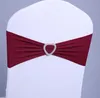 50pcs Lycra Stretch Chair Sashes Bow with Heart Buckle SPANDEX CARLAD CARLAD BAND SASH TIES