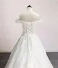 Gorgeous Lace Appliques A-Line Wedding Dress 2022 Luxury Off Shoulder Beaded Vintage Bride Gown