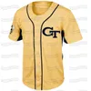 GlaC202 Tech Yellow Jackets ACC Custom Baseball Jersey Stiched Nombre y número Envío rápido de alta calidad