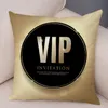 Poduszka poduszka geometryczna czarna zaproszenie na zaproszenie VIP Poduszka Cousion Cartoon Case for Sofa Decor Decor Super Soft Plush PI5604986
