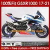 Ciało wtrysku dla Suzuki GSXR-1000 K17 GSXR 1000 CC 17-21 Bodywork 146NO.0 1000cc GSXR1000 17 18 19 20 21 GSX-R1000 2017 2019 2020 2021 Zestaw Fairing Factory Blue Zestaw OEM Blue Blue