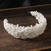 Coronas nupciales Bandas para el cabello Mujeres Banda para la cabeza Novia coreana Tiara Chica Corona de perlas Diademas Tiaras de boda Tocados Fiesta de cumpleaños Tiaras Accesorios de joyería