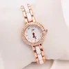 ساعة Wristwatches العلامة التجارية JW Quartz Watch Women Luxury Rose Gold Ladies Simple Crystal Bracelet Watches Female Higwristwatches