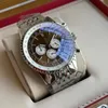 Montre de luxe 48MM nieuwe kwaliteit horloge B06 B01 Navitimer chronograaf batterij uurwerk Quartz zilveren wijzerplaat herenhorloge Stainsteel Steel305c