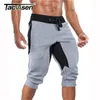 Tacvasen Summer Mens Cotton Shorts Running Workout Joggers Sweatpants 3/4 Pants Mesh Fiske Camping Gym under knä 220401