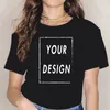 Camiseta con estampado personalizado para hombre y mujer, camiseta informal Harajuku, camisetas DIY Your Like P o o camiseta personalizada en blanco y negro 220614