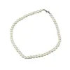 Classica ed elegante collana di perle bianche da 7,5 mm di diametro per donna, uomo, ragazza, adolescente, collane per banchetti nuziali