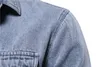 Aiopeson 100％コットンデニムシャツ男性カジュアルソリッドカラー厚い厚い長袖春の高品質ジーンズ男性220323