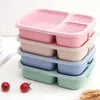 Lunch box wheat tableware lunch box wheat straw compartment bento container food microwave oven crockery for students