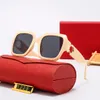 Gafas de sol rectángulo de oro dorado medio marco para hombres Gafas cuadradas de oro Tombras de verano UV400 Eyewear de alta calidad