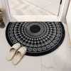 Carpets Nordic Semicircle Entrance Door Mat Geometry Bohemia Bathmat Soft Non-Slip Welcome Floor Mats White Black Graphics Rug BedroomCarpet