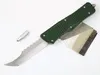 Army Green Tactical Combat Dinosaur Pocket Knife D2 Blade 6061 Aluminum Alloy Handle Double Action Fixed Blade Hunting Fishing EDC Survival Tool Knives Xmas Gift