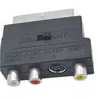 SCART Adaptor AV Block To 3 RCA Phono Composite S-Video With In/Out Switch