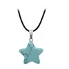 Natural Crystal Stone Pendant Party Favor Creative Star Gemstone Necklaces Pendants Hand Carved Women's Fashion Accessory BBB14820