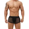 Heren shorts Heren SEXY Casual Mesh Zie door Beach Sport Fitness Swimming Trunks Adems Slaapbodems losse korte broekjes