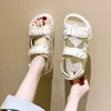 Trends Sandals Summer Flat British Wind Embroidery Thicksoled Casual Roman Fragrance Shoes Star 220701