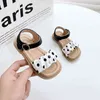 Girls Princess Sandals 2022 New Sweet Fashion Summer Kids Children Toddler Pleated Pu Leather Spot Street Beach Young Shoes Baby G220418
