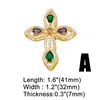 Colares pendentes Cruz de cristal verde para colar CZ Lua banhada a ouro Virgem Mary Supplies Jóias Fazendo Jóias a granel PDTA801Pingente