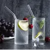 Heldere glazen stro 2008mm herbruikbaar recht gebogen glas drinkstro,50 met penseelvriendelijke glazen rietjes voor smoothies cocktail5251572