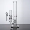 Stereo Matrix Perc Glass Bong Hookahs Oil Rigs 14 Inch Water Pipes Straight Tube Dab Rig With Bowl Clear Bongs WP296