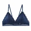 Bustiers & Corsets Ladies Lace Sexy Bra Beautiful Back Gather Comfortable Breathable Bralette No Undwire Elastic Strap V-shaped Solid Triang