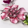 Kolczyki Naszyjnik 2PCS/Set Zestaw kwiatowy Rhinestone Luksusowy Morrocan Jewelry Akcesoria Walentynkowe Prezentacja Bijouxearrings
