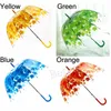 4 färger Maple Leaf Cage Paraply Transparent lämnar regnigt soligt paraplybågform Lång handtag paraplyer kvinnors söta parasol BH7013 tyj