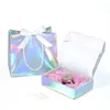Emballage de couleur laser uni, petite boîte-cadeau pour perruque, support en carton ondulé vierge à 3 couches, taille personnalisée imprimée 220706