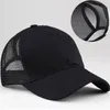 Gaoke Tail Baseball Summer Womens قابلة للتعديل قبعة سوداء الفوضى الفوضى القطن غير الرسمي Girl Mesh Cap 220629