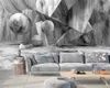 Papier peint 3D pour salon rond ballon pierre ciment canapé canapé mur papillon de mur décoration mural paille de parede