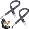 Hondenkragen ontleende huisdier lood touw auto veiligheid riem steukende elastische reflecterende voor katten puppy stoelgrens reisclipriem leads