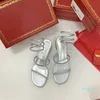 Sandals Lady Designer Block Heel Sandal Rose Gold Snakelike Twining Rhinestone Heels Women Summer Rystal-embellished Heel