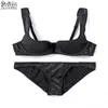 Ropa interior sexy para mujer de Europa Conjunto de sujetador ultrafino Media taza Bragas suaves y cómodas para niña grande 220513