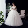 Andere trouwjurken Boathals jurk Shining kralen bruidsjurk plus maat half mouw gewaad de mariee pure wit op maat gemaakte jurkother
